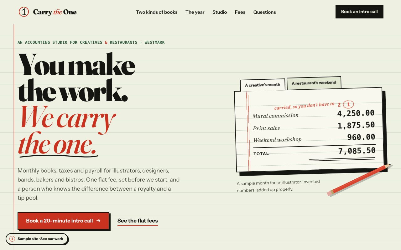 Carry the One: the home page on a computer