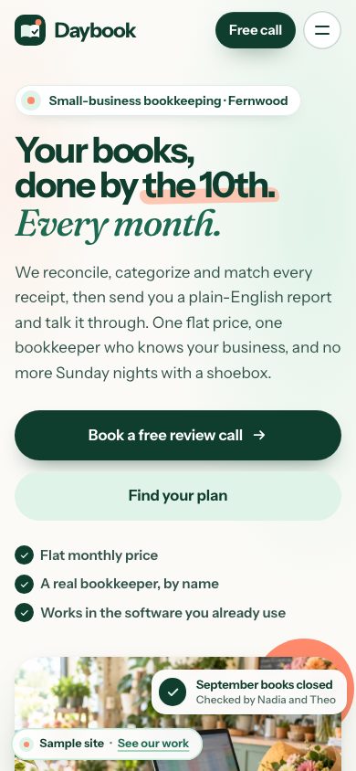 Daybook on a phone