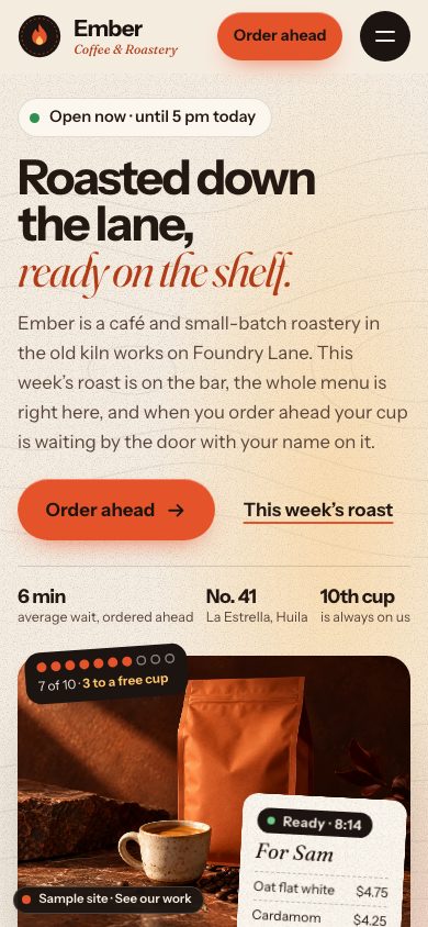 Ember Coffee on a phone