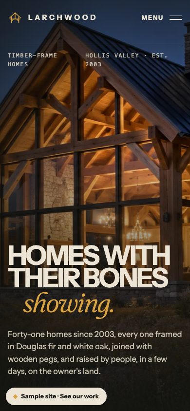 Larchwood Timber Frame Studio on a phone