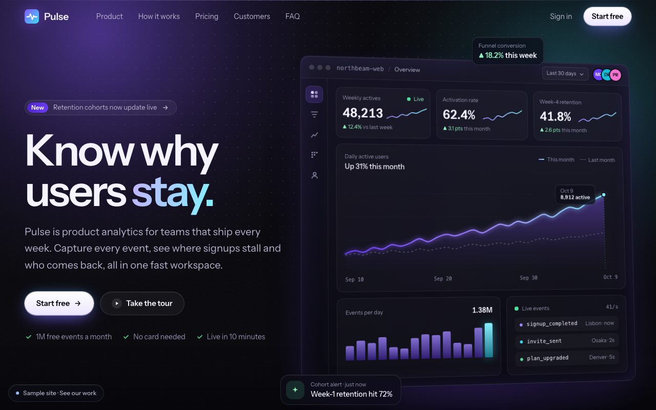 Pulse: the home page on a computer